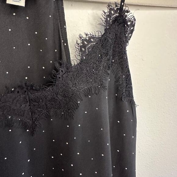 Anthropology Blue Rain black white polka dot cami size small - Picture 3 of 6